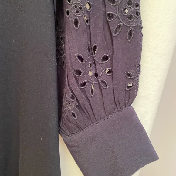 Loft navy blue long sleeve A line dress size 0 - Picture 4 of 4